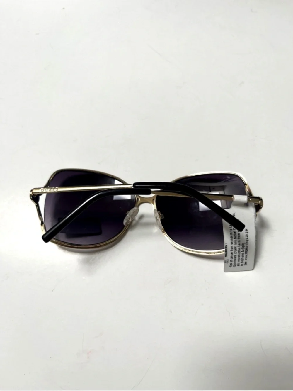 New GUESS Butterfly Oversized Sunglasses GO00040 Cut Out Black Gold Rhinestone